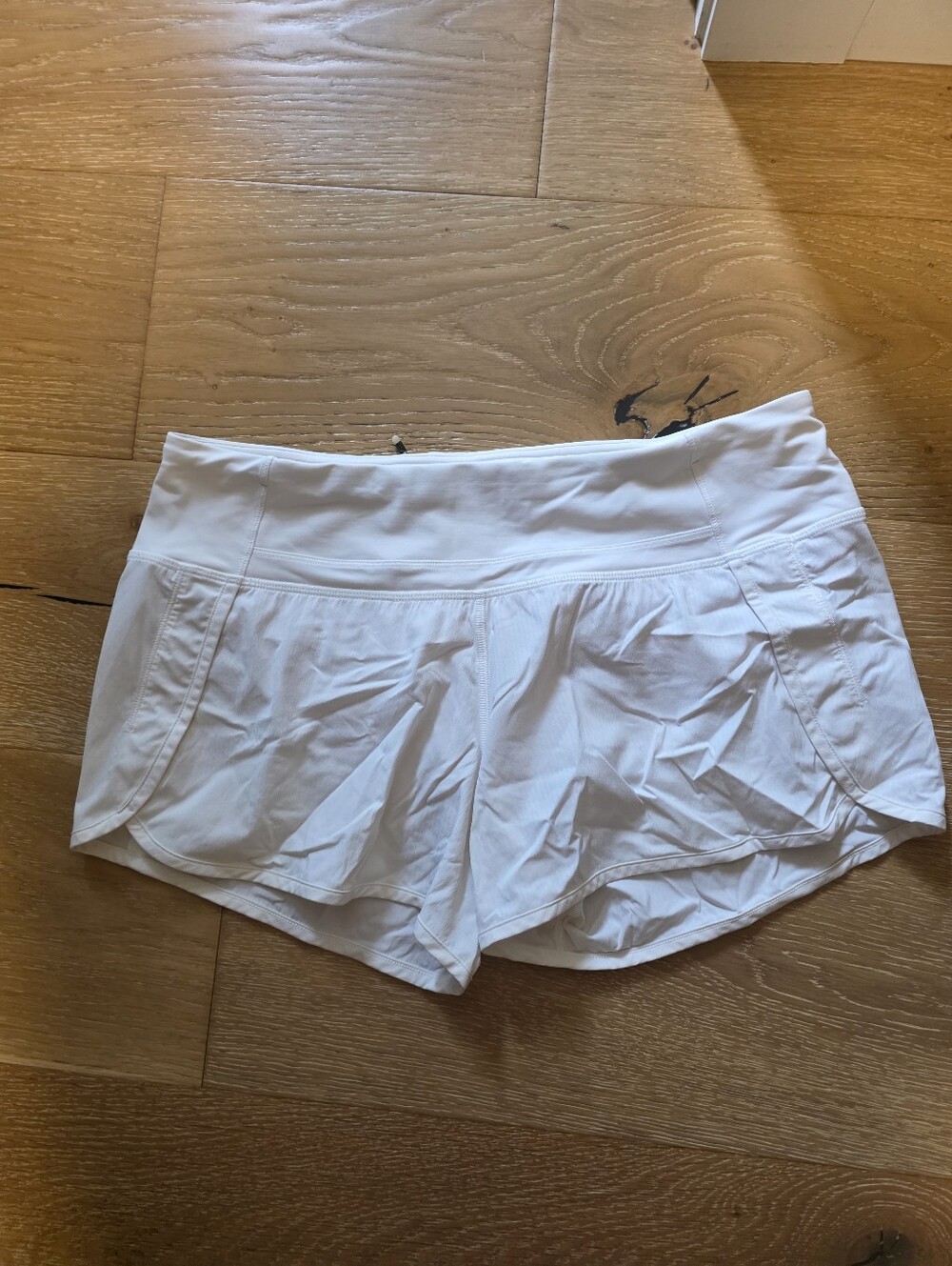 Women’s Lululemon White Athletic Shorts - Lightweight Activewear